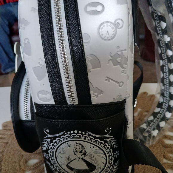 Loungefly Disney Black and White Wonderland Backpack - Picture 5 of 8